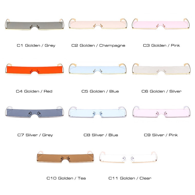 Fashion Half Frame Small Rectangle Sunglasses