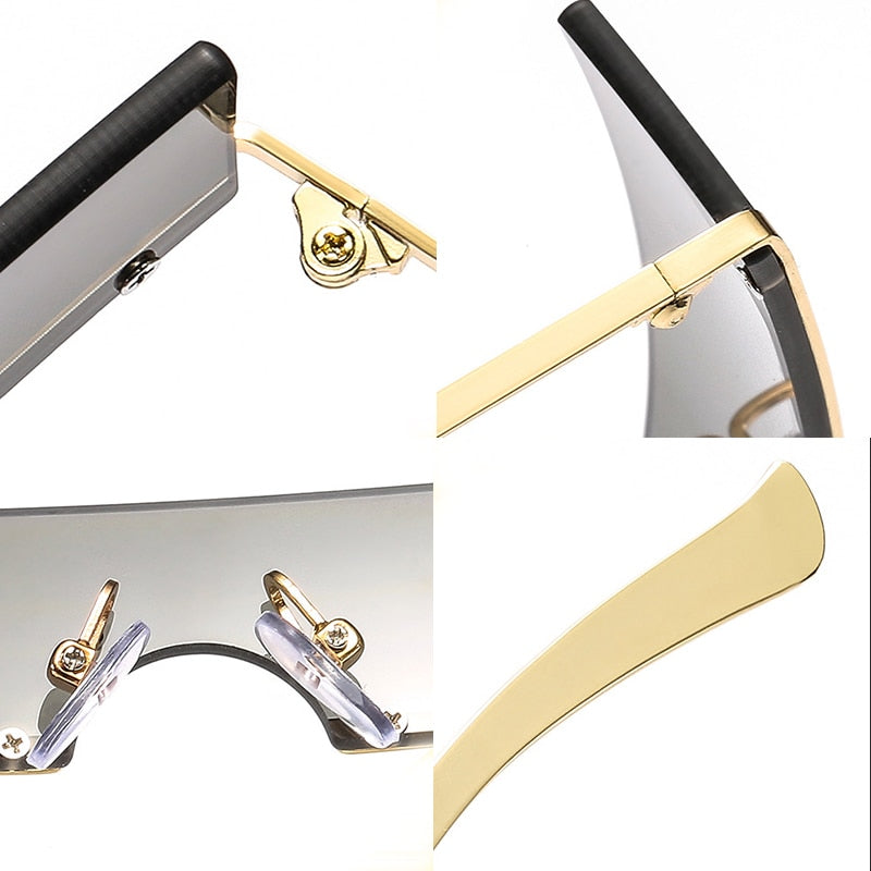 Fashion Half Frame Small Rectangle Sunglasses