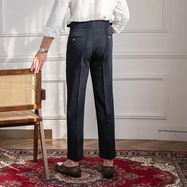 Flat Front Slim Fit Trousers