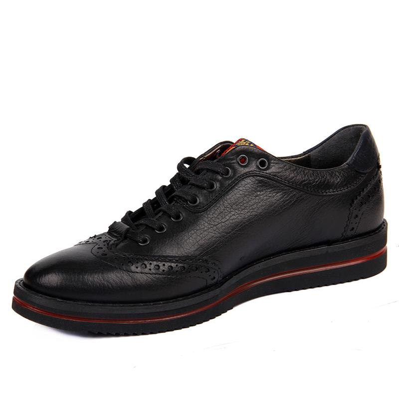 Sneaker de base en cuir véritable décontracté pour hommes de style bas plat