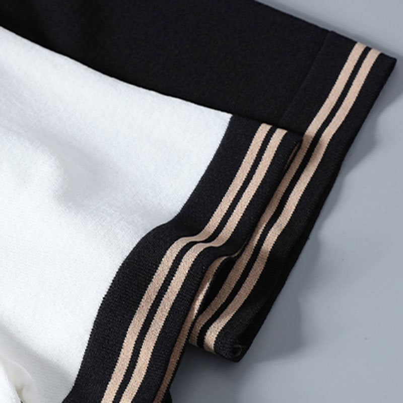 Collar Letter Embroidery Slim Polo Shirt