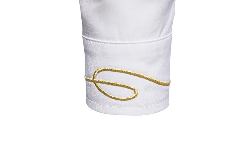 Gold Embroidery Solid Shirt