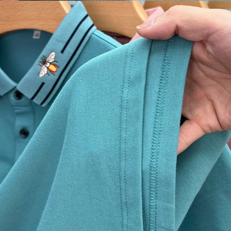 Little Bee Embroidered On Neck Polo Shirt