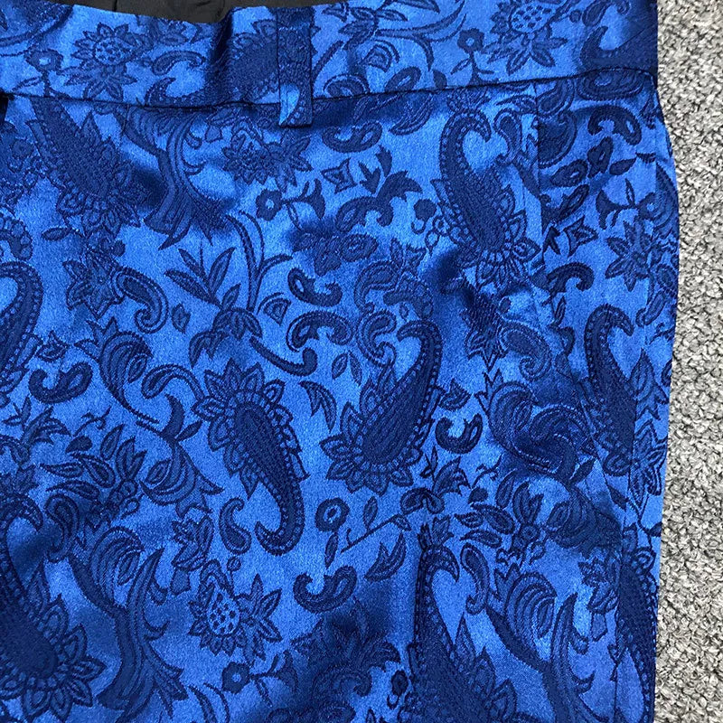 Jacquard Pattern Polyester Trousers