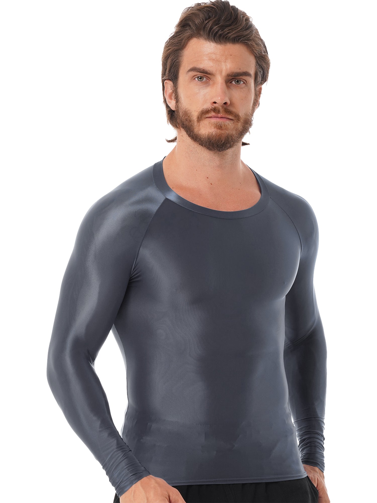 See Through O-Neck Long Sleeve T-Shirt