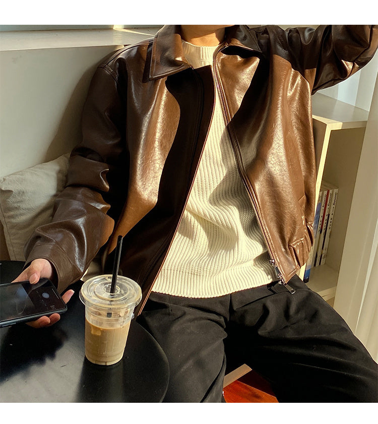 Loose Casual Pu Leather Jacket