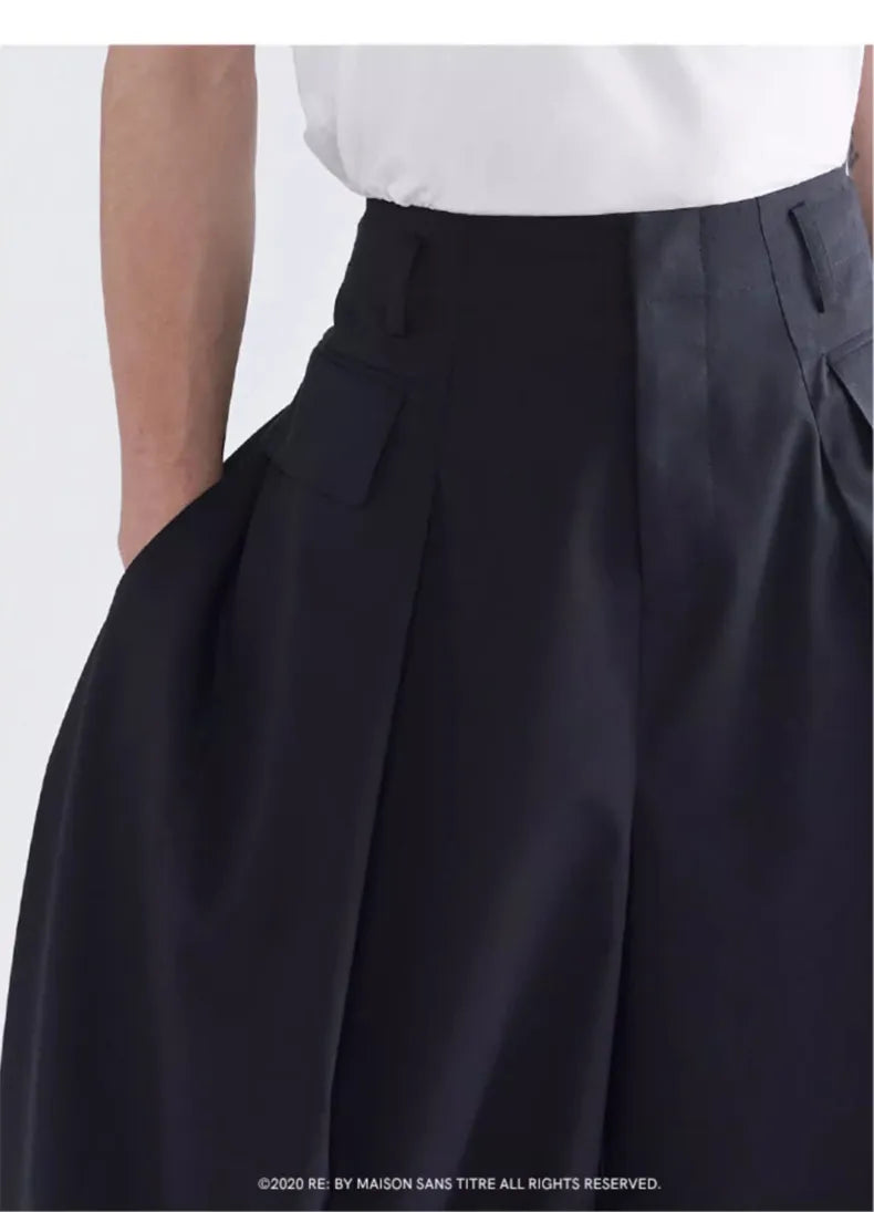 Loose Casual Black Lantern Baggy Pants