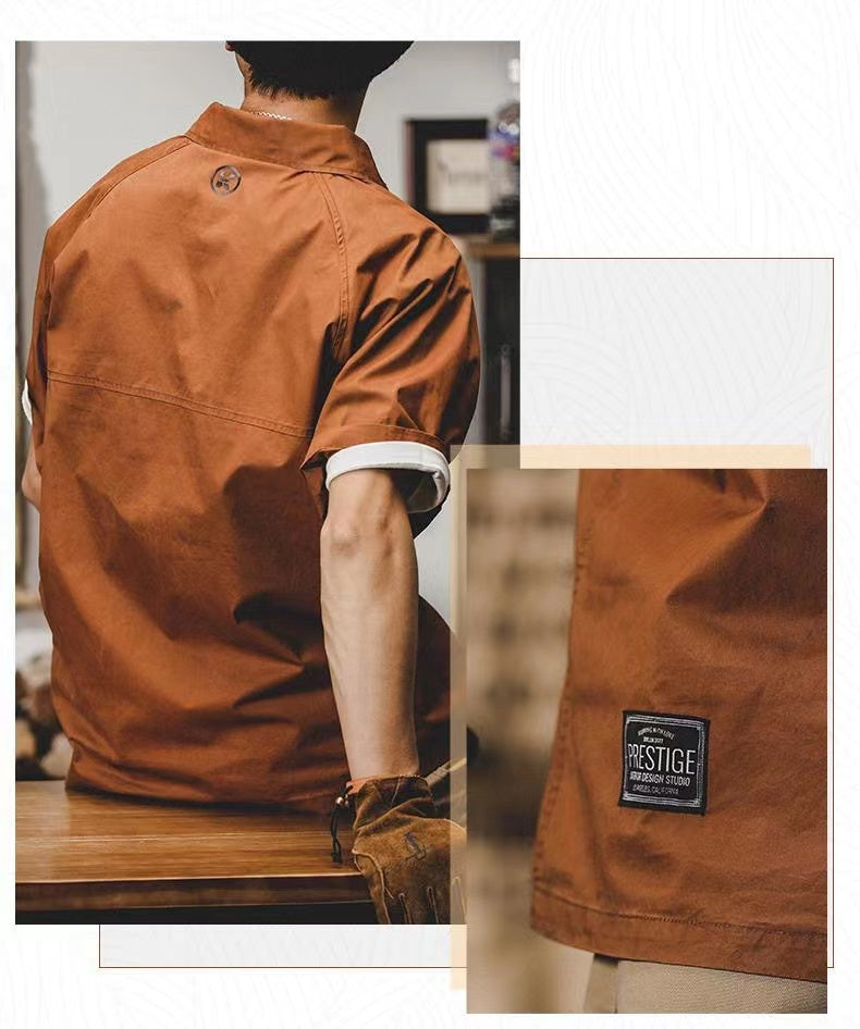 Safari Style Loose Solid Shirt