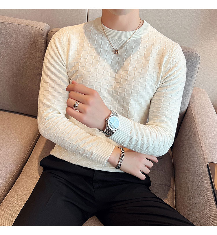 Dark Marmalade Plaid Knit Sweater