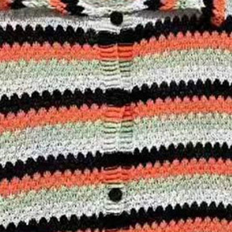 Retro Geometric Pattern Knitted Shorts Set