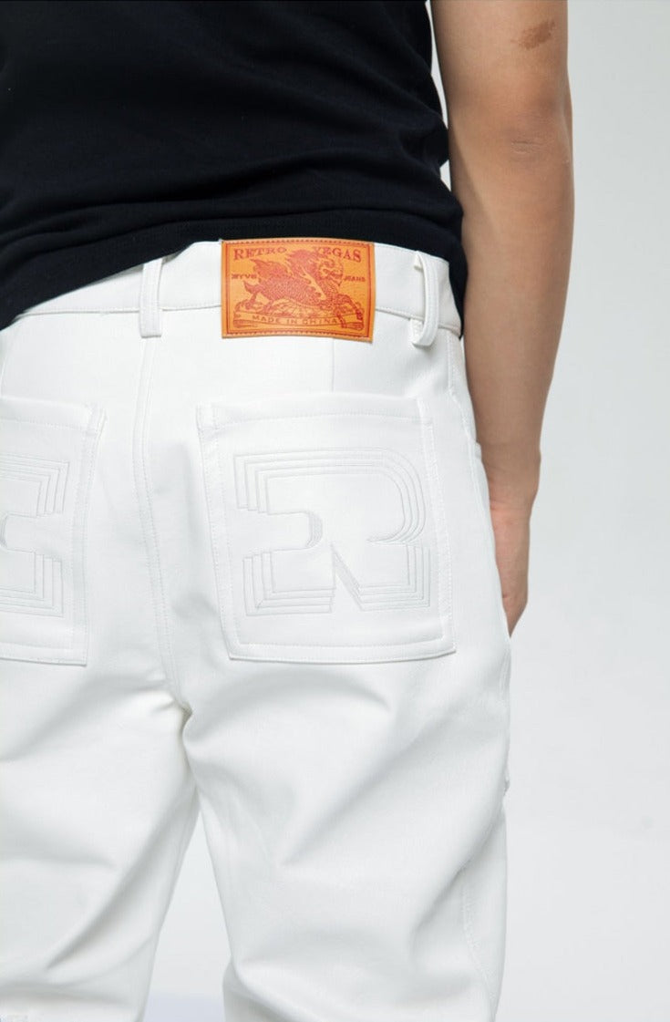 Black Pu Leather Zipper Pants