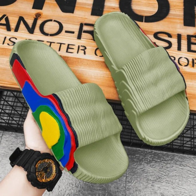Solid Multicolor Platform Indoor Slippers