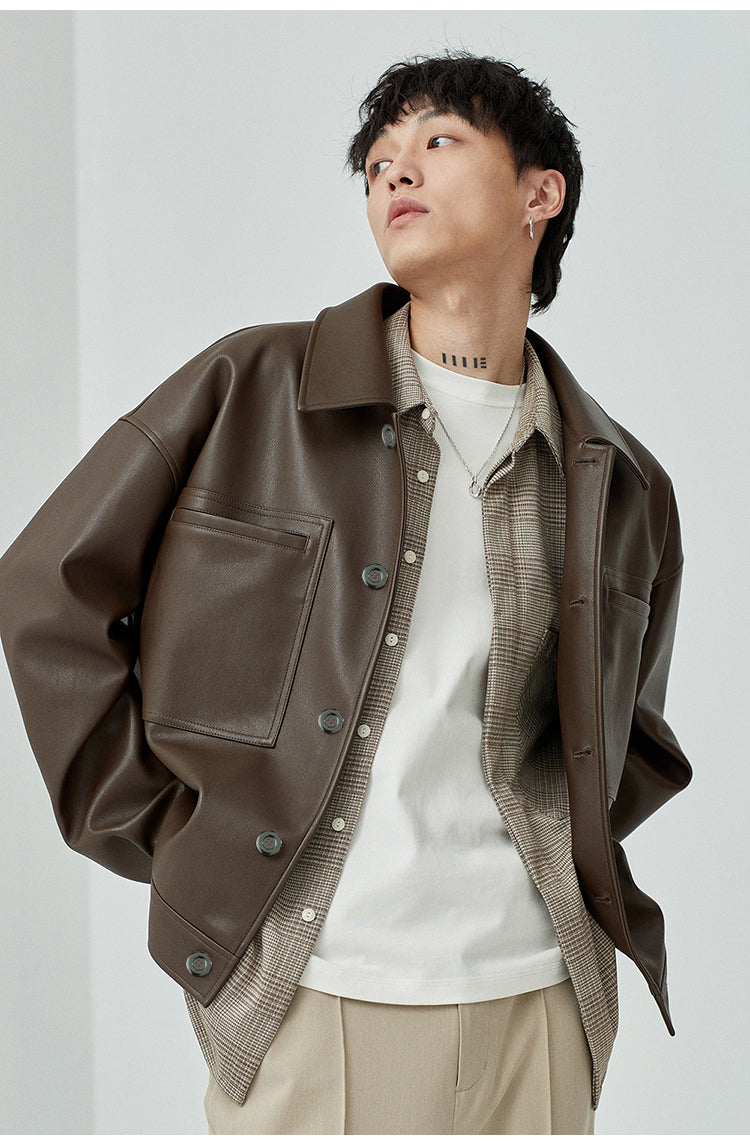 Chaqueta extragrande de otoño morena