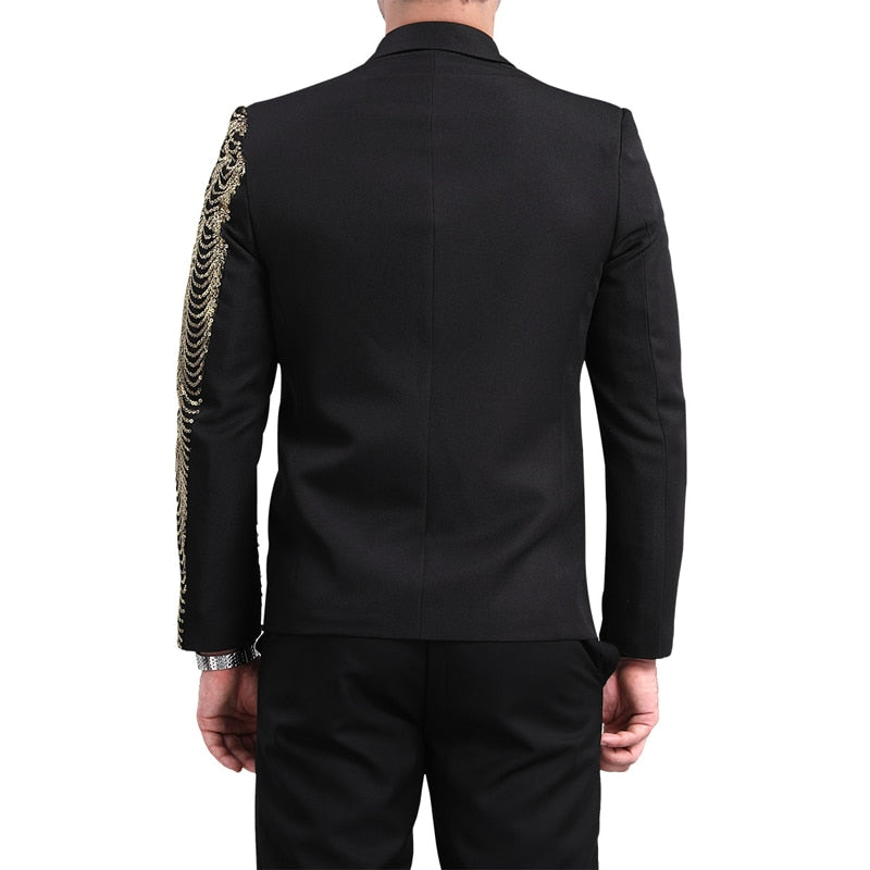 Blazer de solapa esmoquin de color empalmado