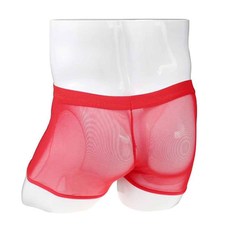 Sexy Soft Faux Leather Zipper Pouch Boxer