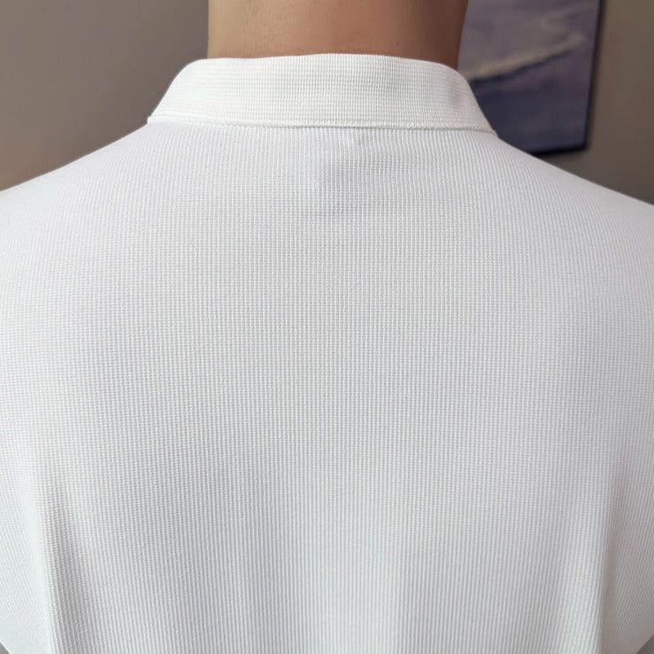 Stand Collar Short Sleeve Polo Shirt