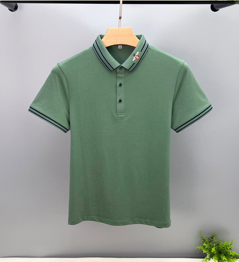 Little Bee Embroidered On Neck Polo Shirt