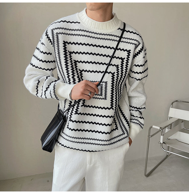 Raven Square Printed Pattern Sweater