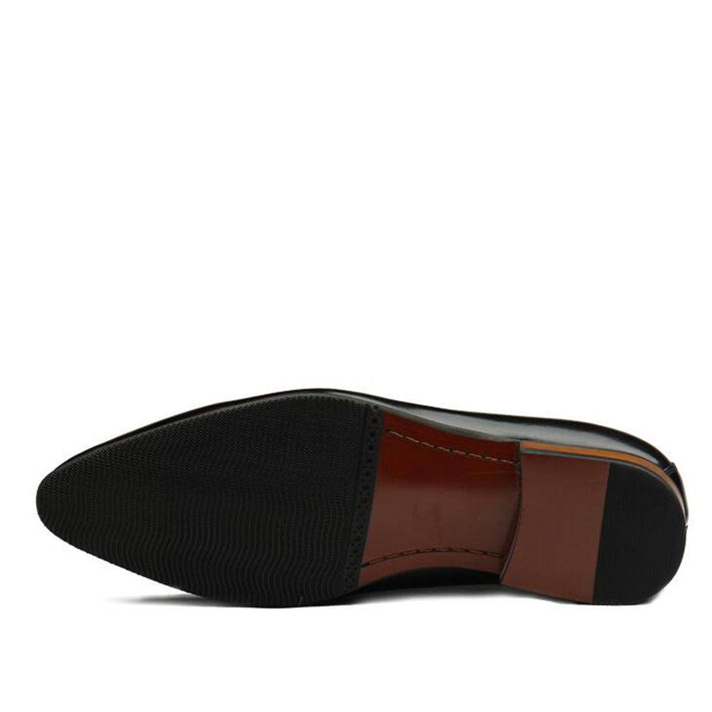 Pointed Toe Carved Perforated Men Leather Oxford Shoes