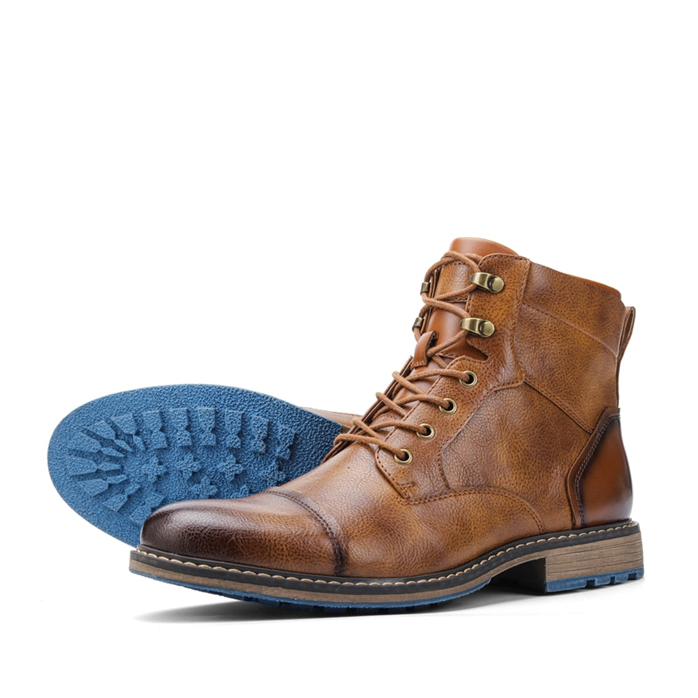Timeless Retro Leather Zipper Men Boots