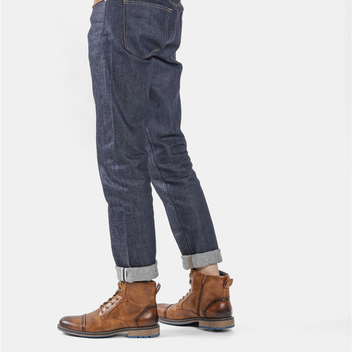 Timeless Retro Leather Zipper Men Boots