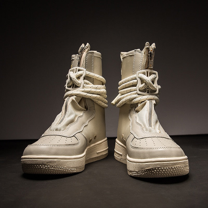 Sneaker haut décontracté pour hommes en maille respirante à la cheville supérieure