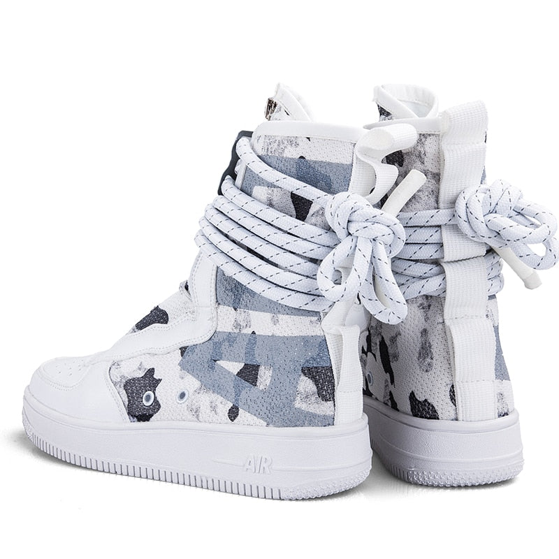 Upper Ankle Tie Breathable Mesh High Top Casual Men Sneaker