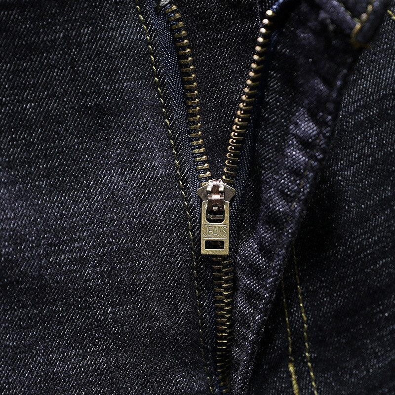 Lion Dance Embroidery Black Jeans Men Slim Fit