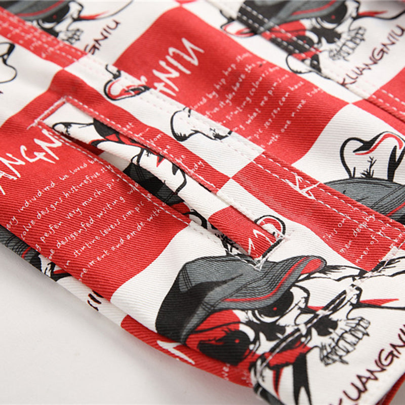 Veste à carreaux Skull pour hommes coupe vintage