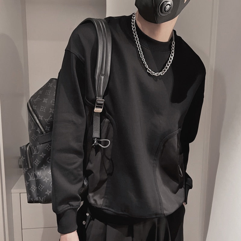 Splicing Mono Tone Harajuku Sweatshirt