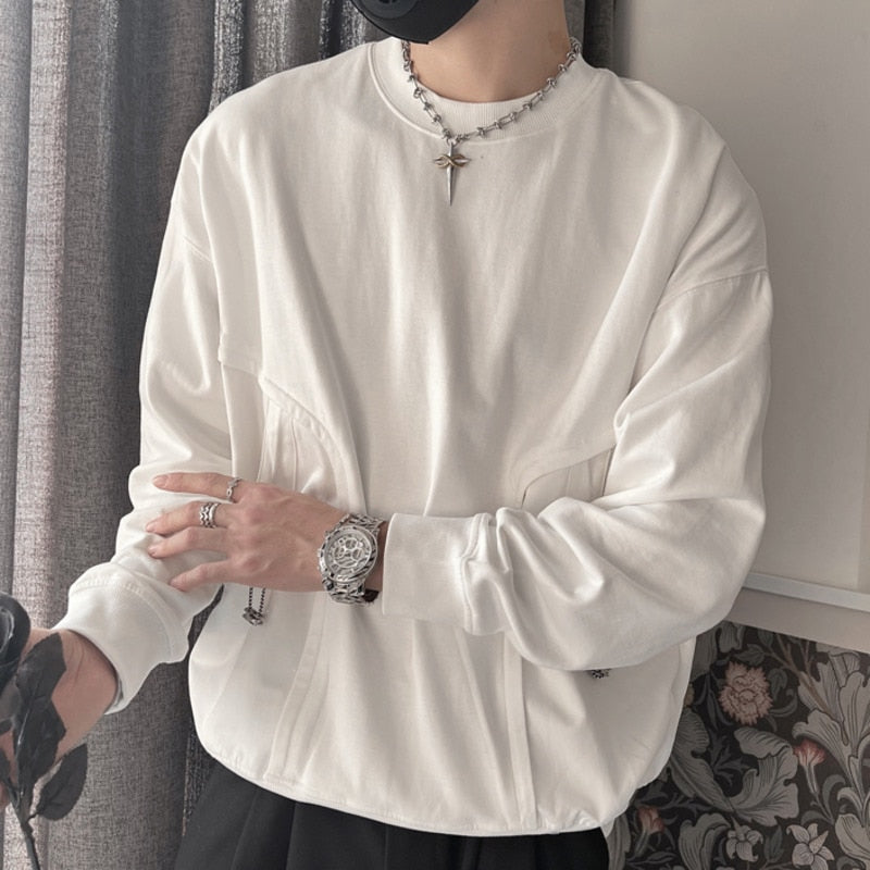 Splicing Mono Tone Harajuku Sweatshirt