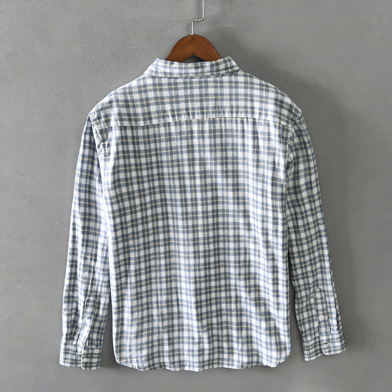 Casual Plaid Long Sleeve Cotton Shirt