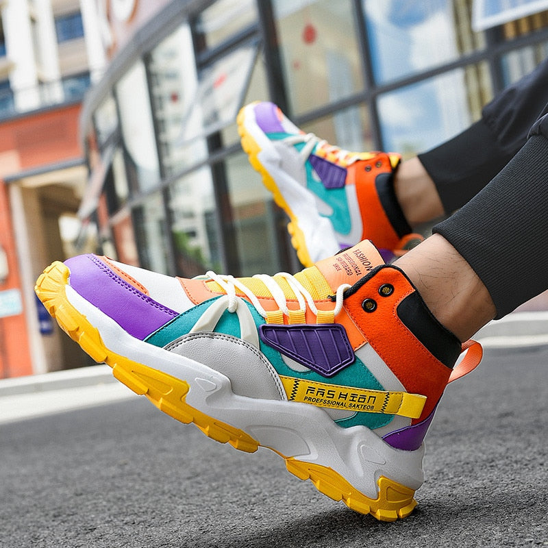 Baskets montantes de style coloré vibrant
