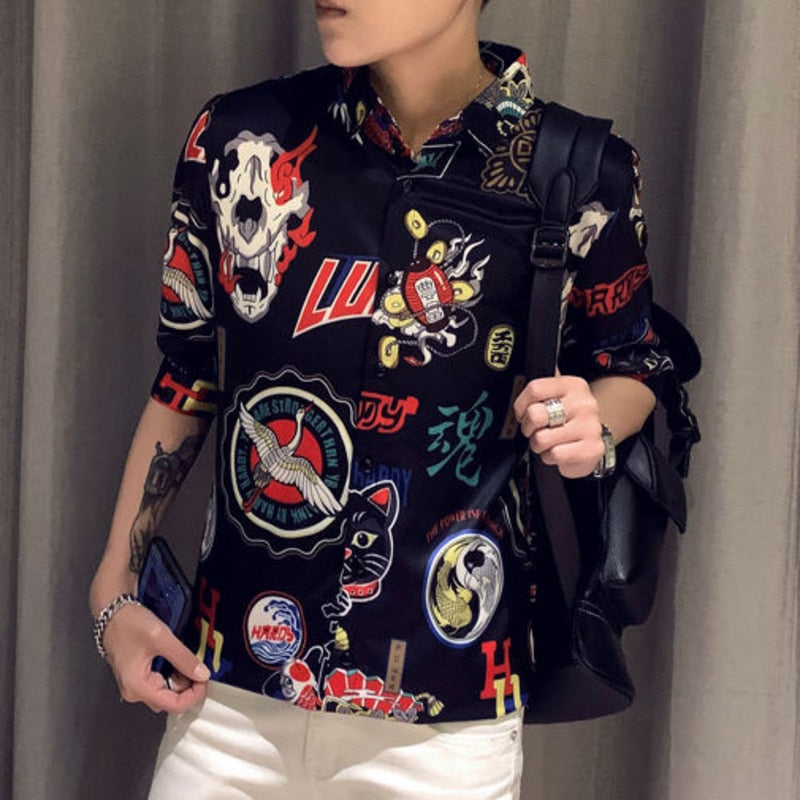 Colorful Animation Print Style Shirts