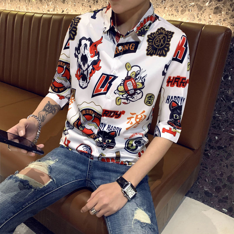 Colorful Animation Print Style Shirts