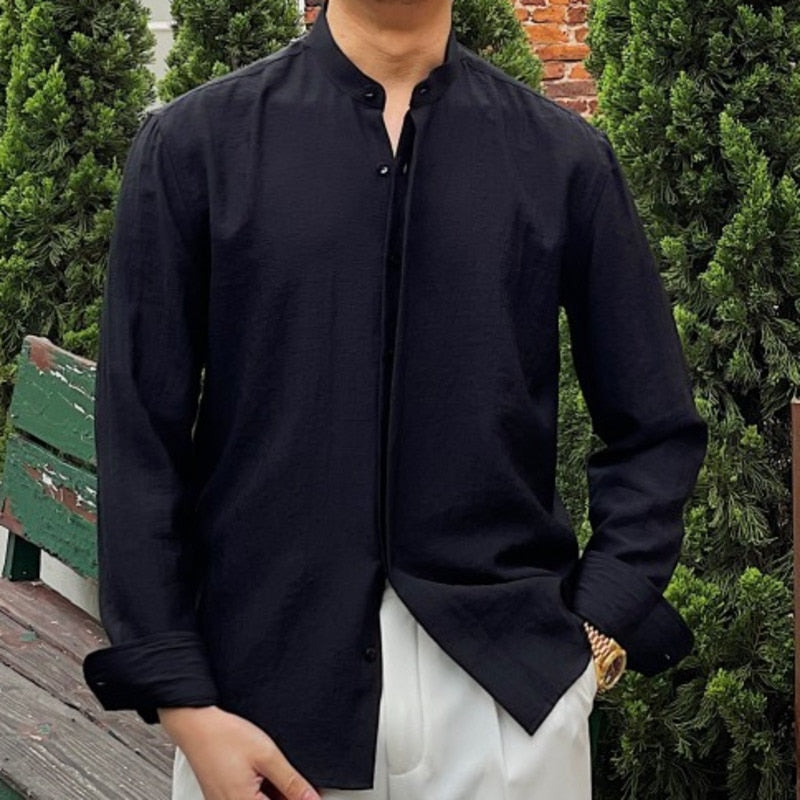 Timeless Solid Retro Men Shirt