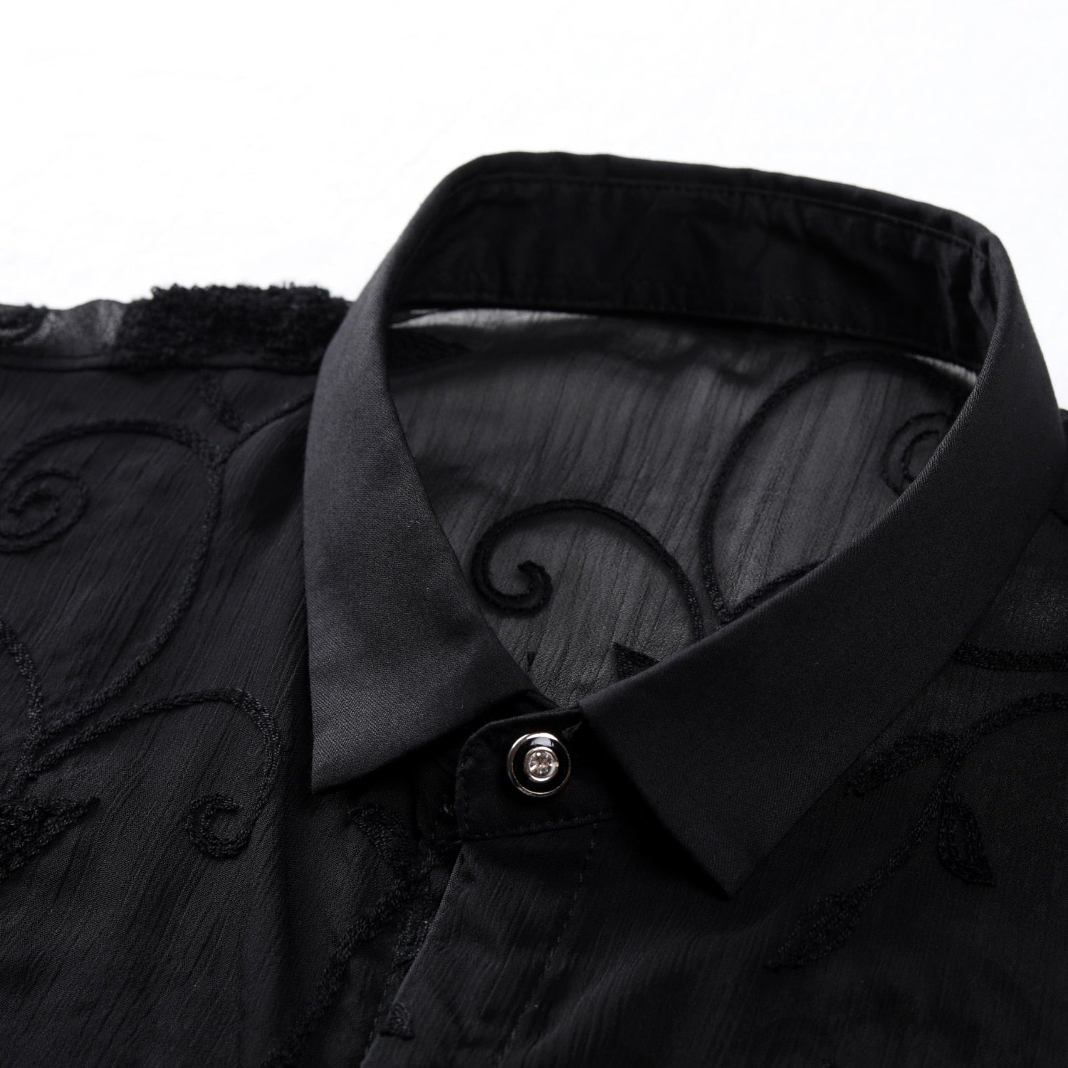 Chemise homme semi-transparente à imprimé monochrome Star Vines