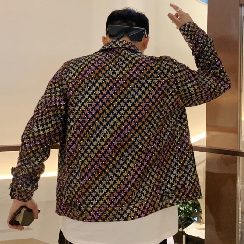 Star Printed Retro Street Jacket