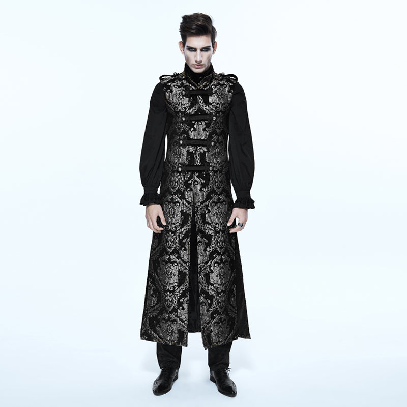 Gothic Victorian Sleeveless Long Vest Men Outerwear