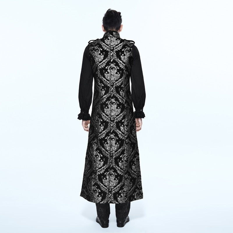 Gothic Victorian Sleeveless Long Vest Men Outerwear