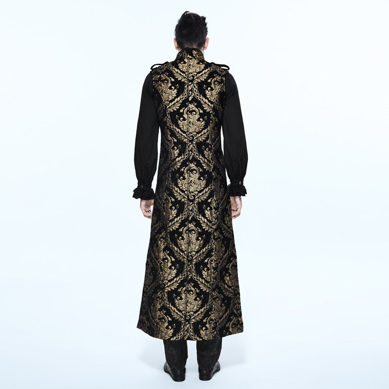 Gothic Victorian Sleeveless Long Vest Men Outerwear
