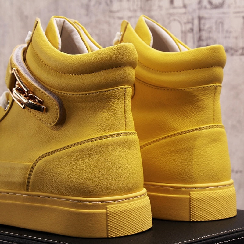 Baskets montantes en métal à crochet et boucle pour hommes