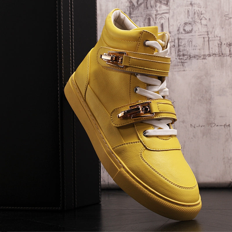 Baskets montantes en métal à crochet et boucle pour hommes