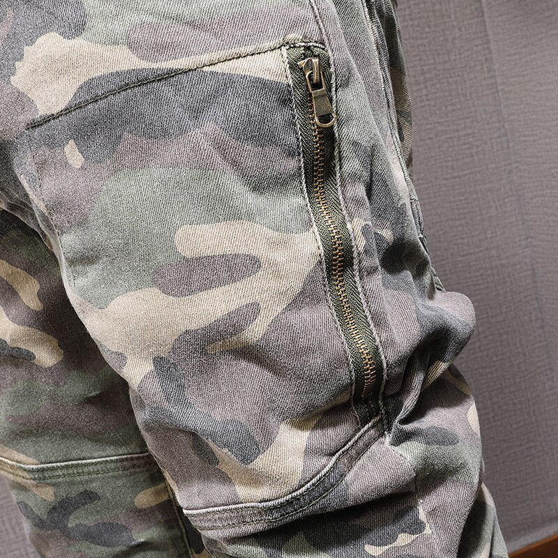 Camouflage Pattern Slim Fit Jeans