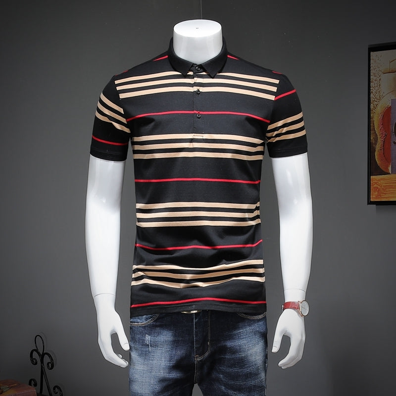 Stripe Lines Style Polo à manches courtes pour hommes