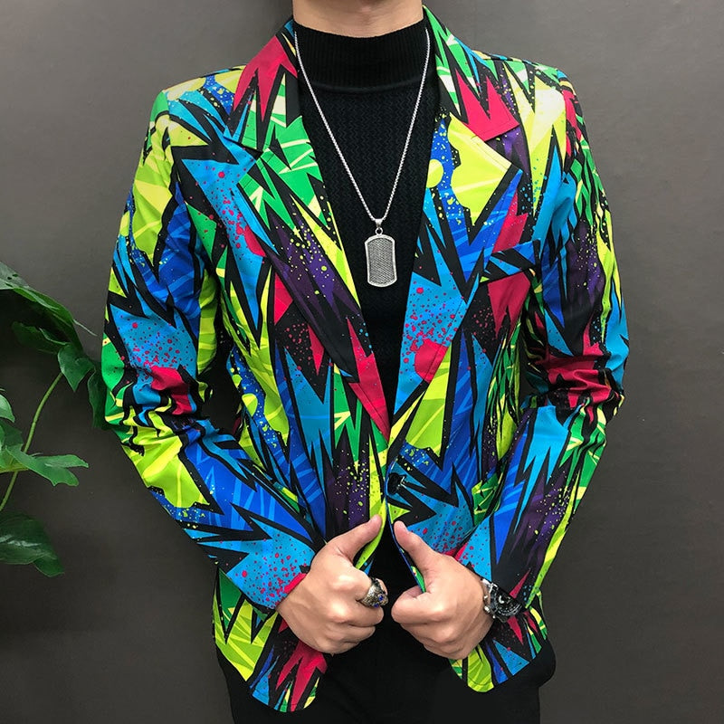 Geometric Print Two-Piece Blazer Set main image 1