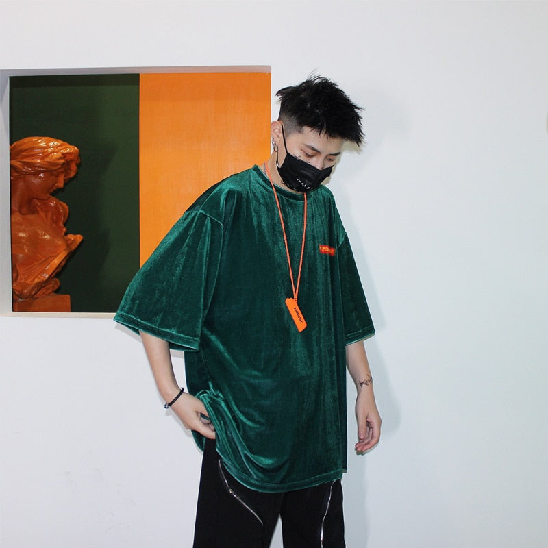 Loose Style O Neck Streetwear Hip Hop Style Men T-Shirt