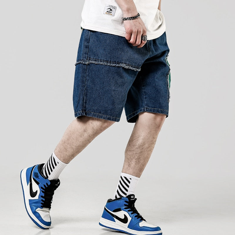 Summer Casual Patchwork Knee Length Men Shorts