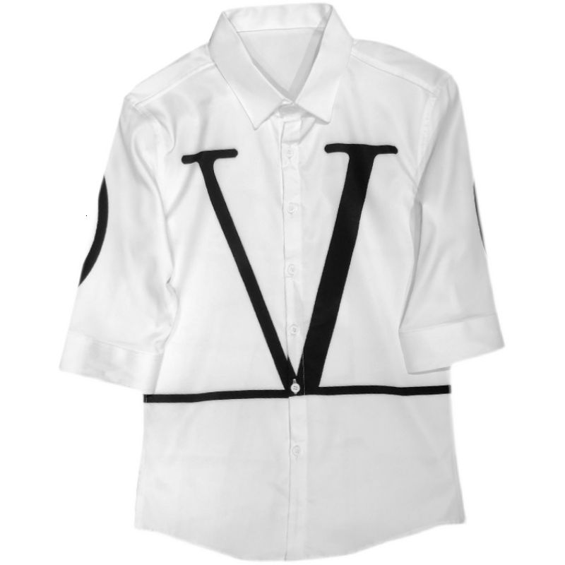 Around Waist V Letter Decorated Shirt