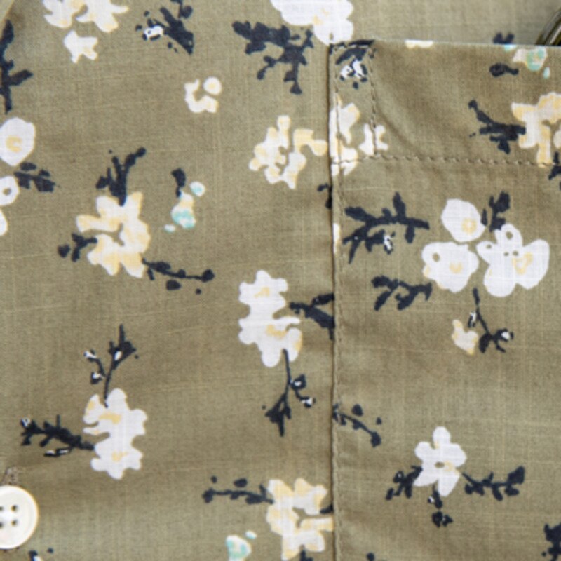 Green Small Floral Pattern Shirt